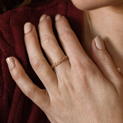 September CZ Birth Flower Eternity Ring