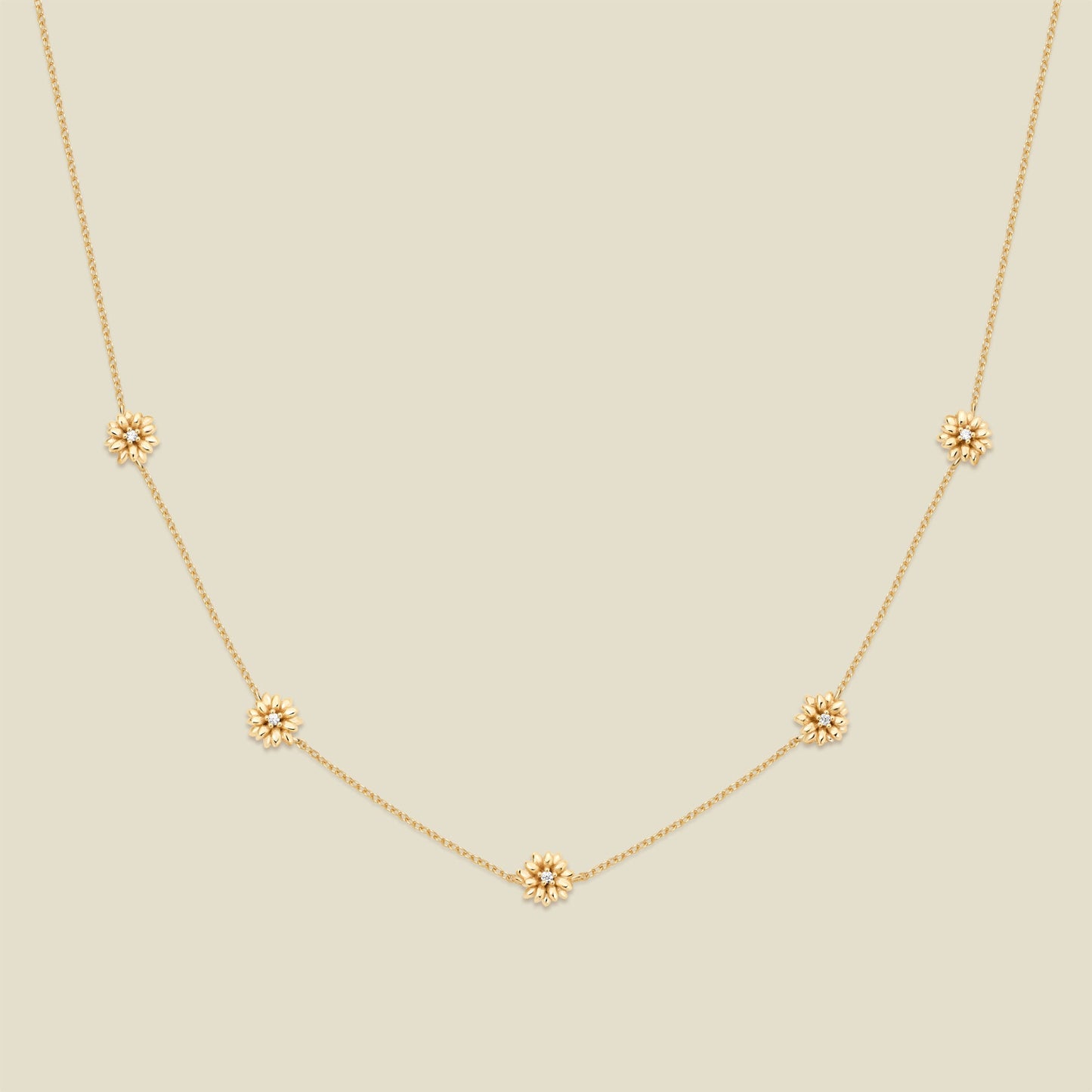 April CZ Birth Flower Station Necklace