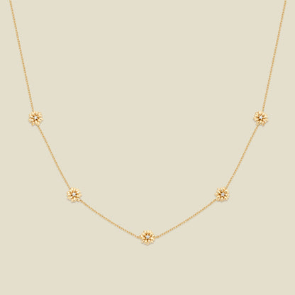 April CZ Birth Flower Station Necklace