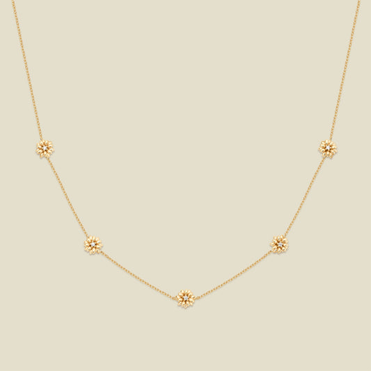 April CZ Birth Flower Station Necklace