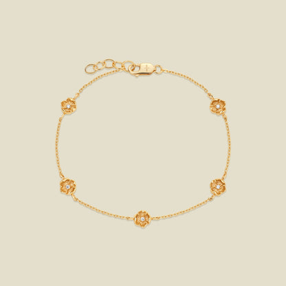 August CZ Birth Flower Station Bracelet
