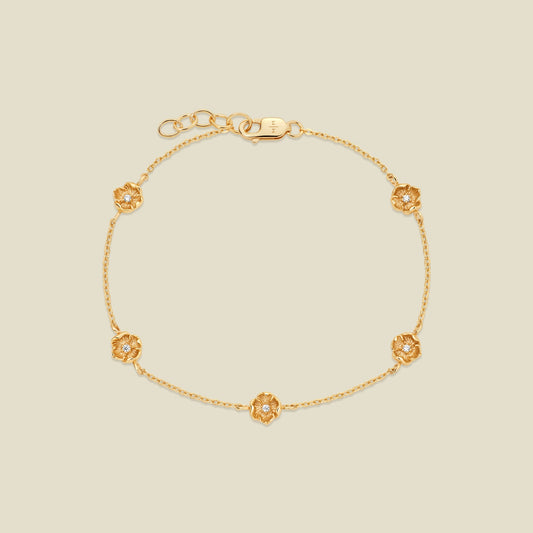 August CZ Birth Flower Station Bracelet