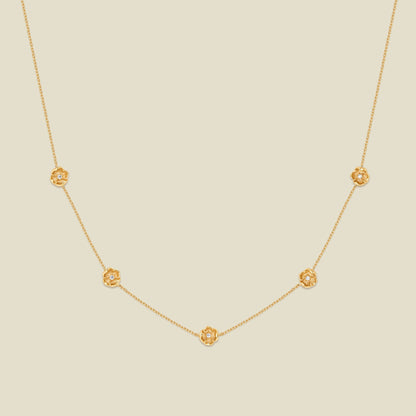 August CZ Birth Flower Station Necklace