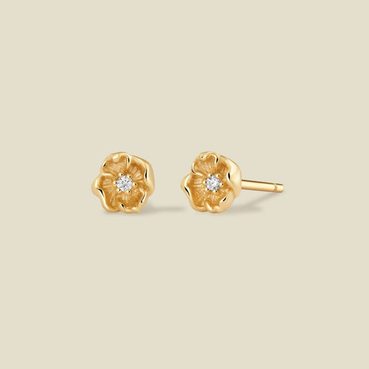 August CZ Birth Flower Stud Earrings