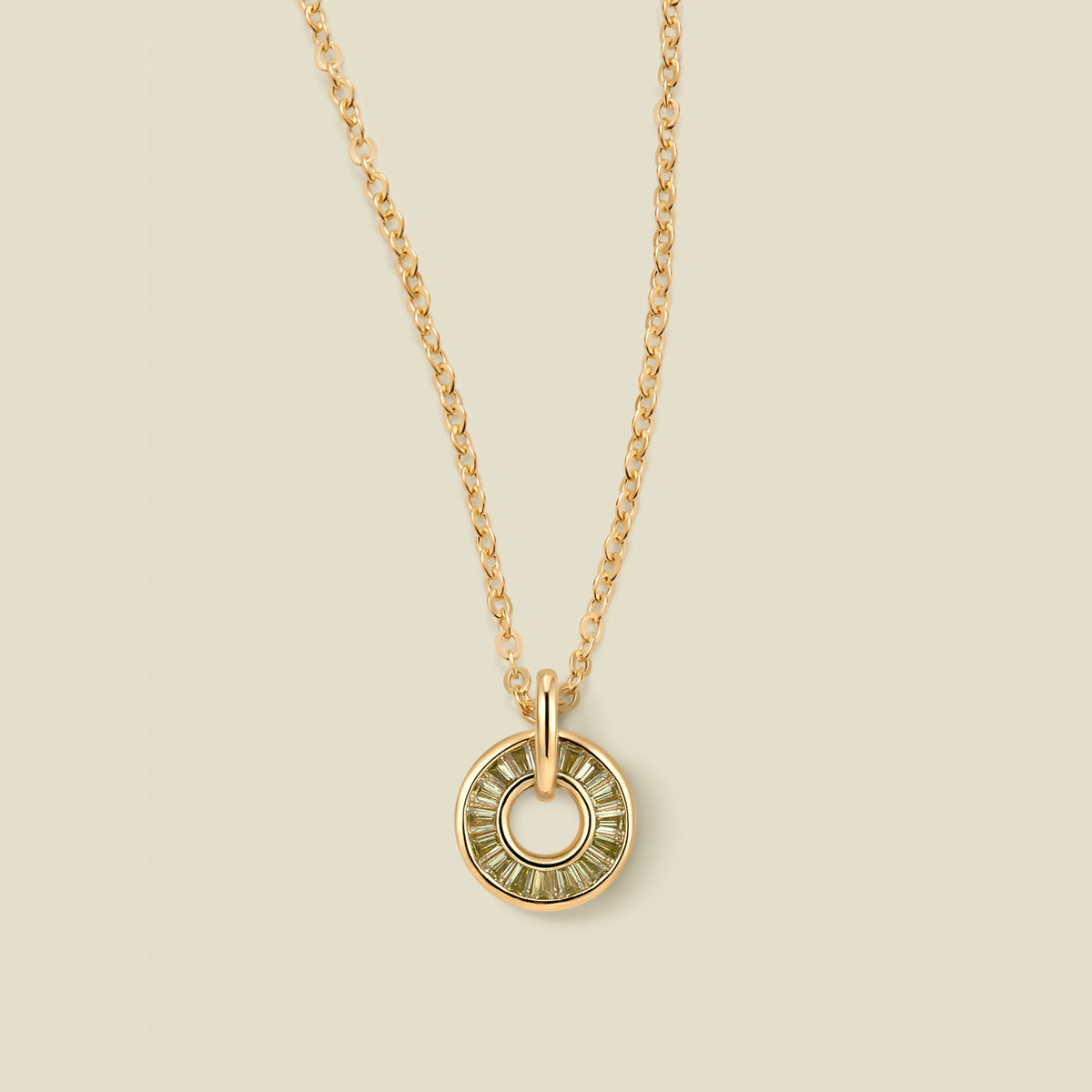 August Baguette Birthstone Necklace
