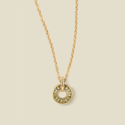 August Baguette Birthstone Necklace
