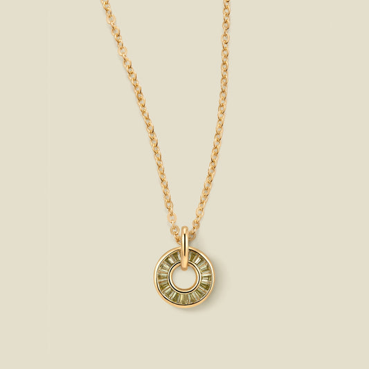 August Baguette Birthstone Necklace