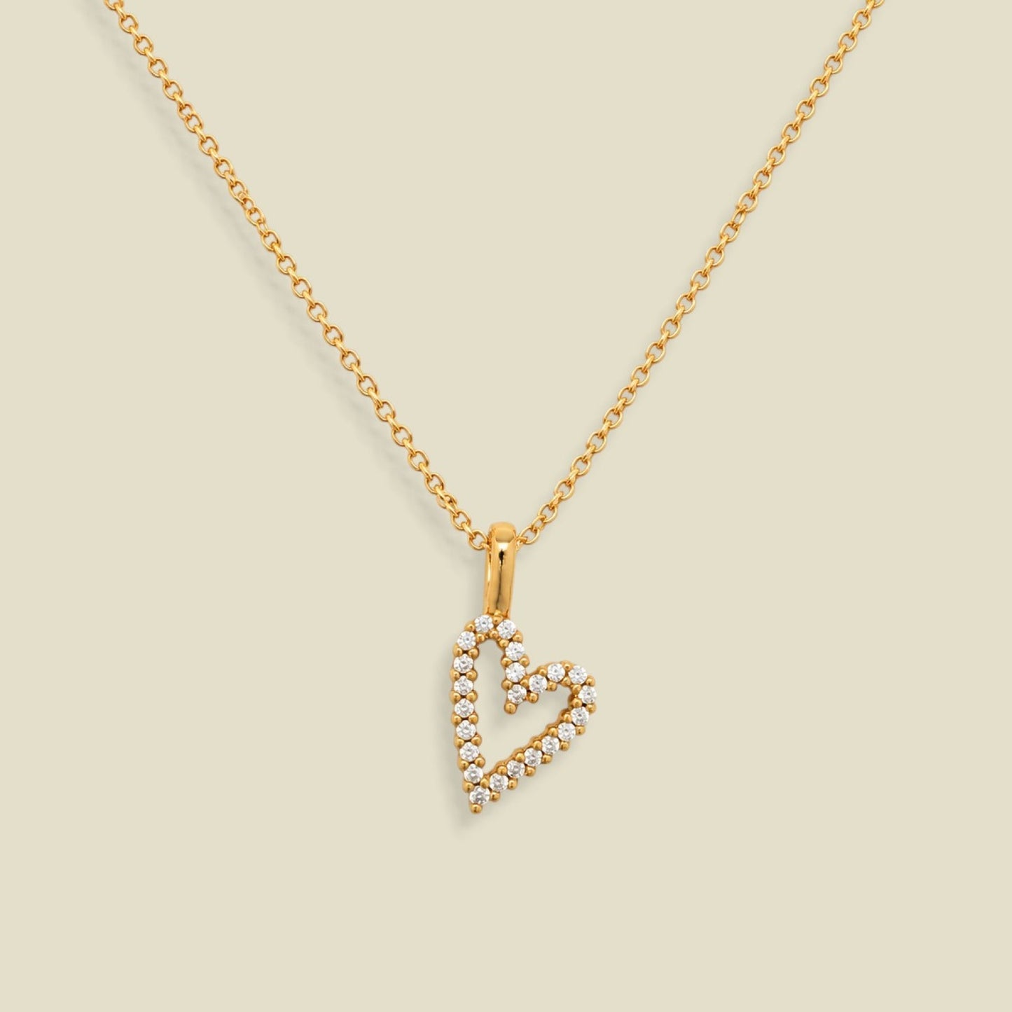 CZ Heart Charm Necklace