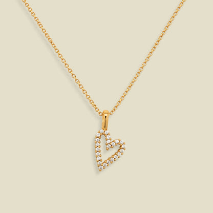 CZ Heart Charm Necklace
