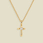 CZ Heart Cross Charm Necklace