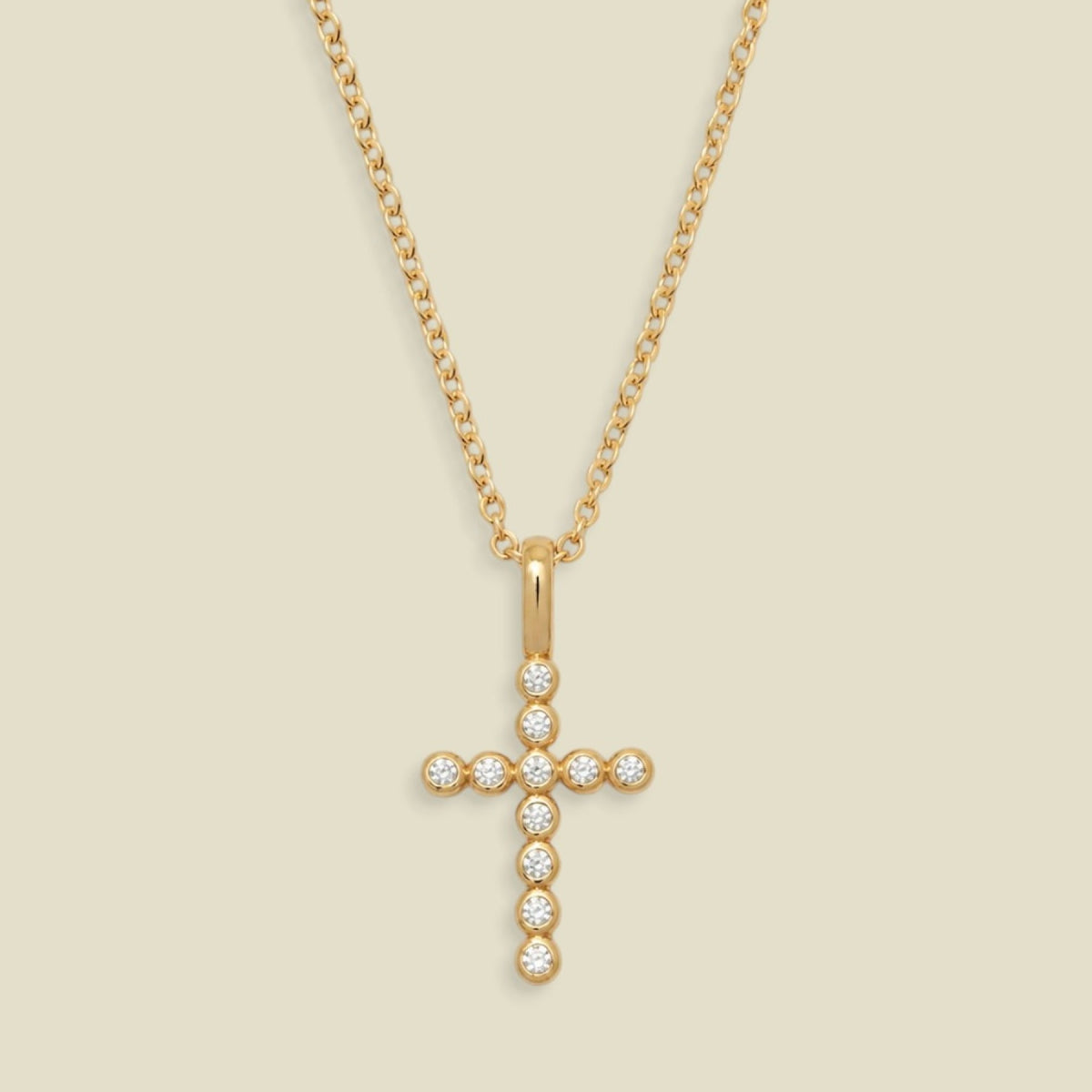 CZ Poppy Cross Charm Necklace