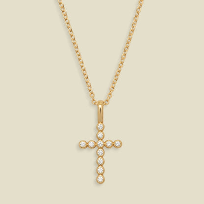 CZ Poppy Cross Charm Necklace
