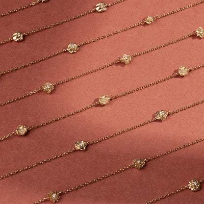 September CZ Birth Flower Station Necklace