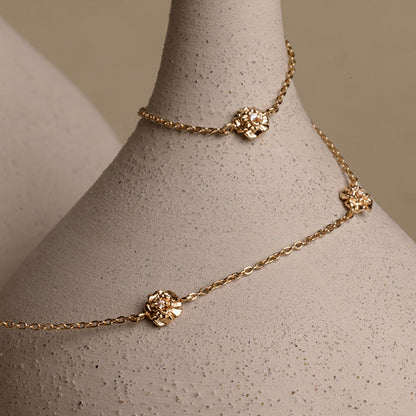 January CZ Birth Flower Station Necklace