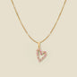 Pink CZ Heart Charm Necklace