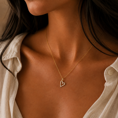 CZ Heart Charm Necklace