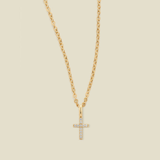 Mini CZ Cross Necklace