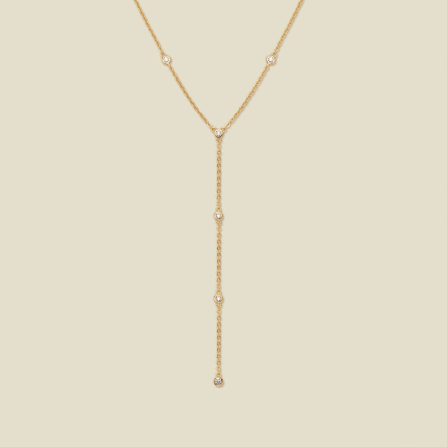 CZ Poppy Lariat Necklace