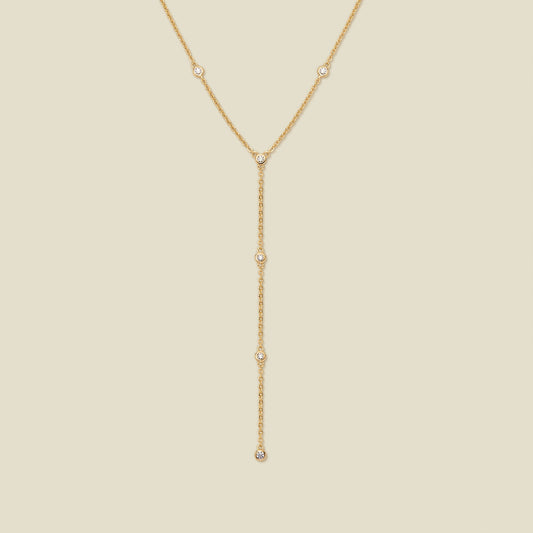 CZ Poppy Lariat Necklace