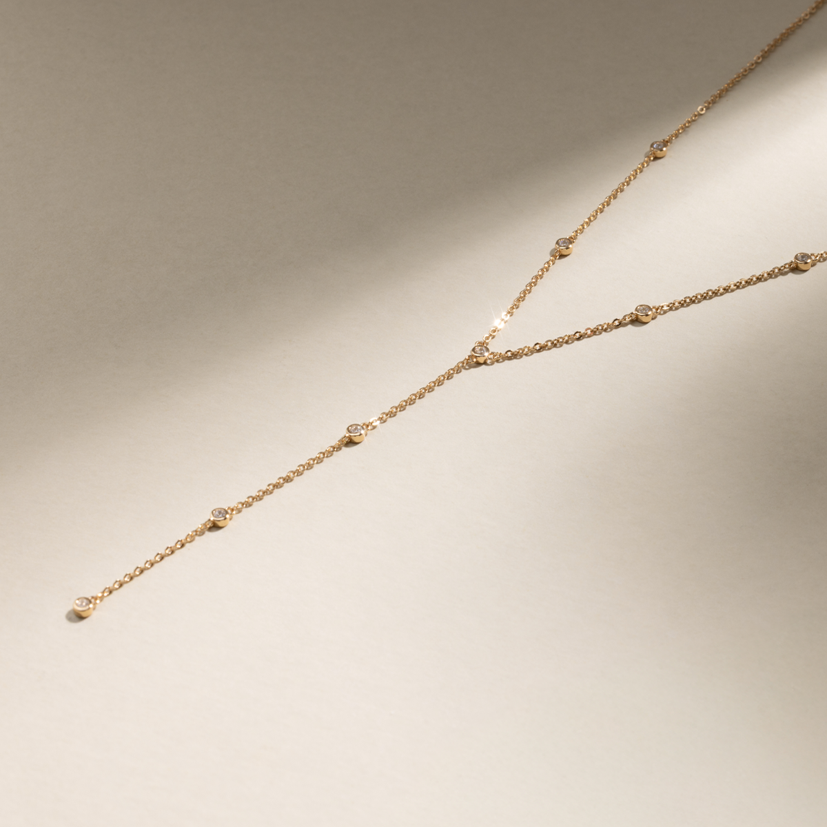 CZ Poppy Lariat Necklace