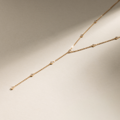 CZ Poppy Lariat Necklace