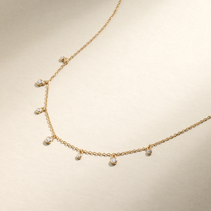 CZ Poppy Floating Necklace