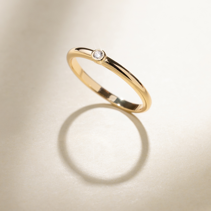 CZ Poppy Solitaire Stacking Ring