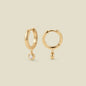 CZ Poppy Drop Hoop Earrings