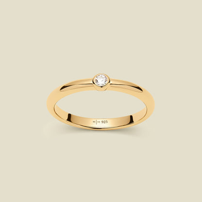 CZ Poppy Solitaire Stacking Ring
