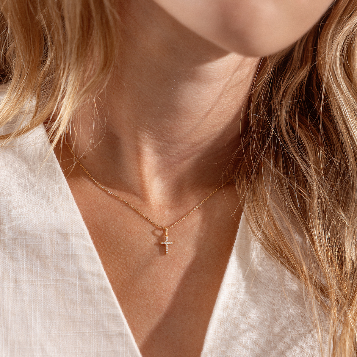 Mini CZ Cross Charm