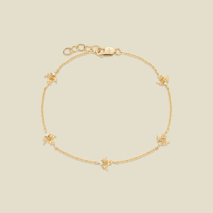 December CZ Birth Flower Station Bracelet