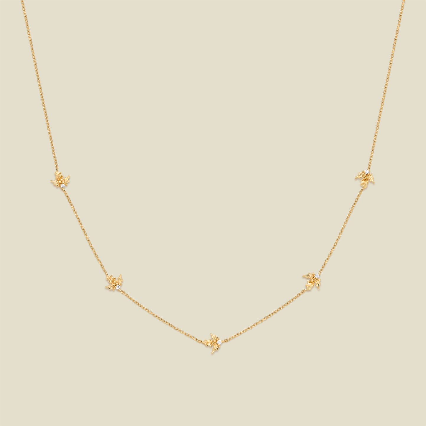 December CZ Birth Flower Station Necklace