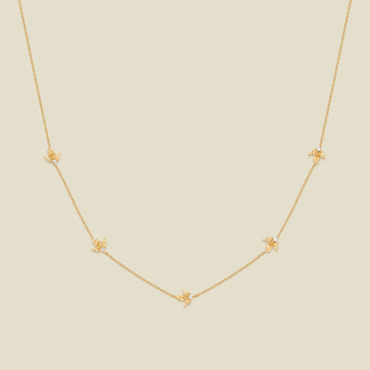 December CZ Birth Flower Station Necklace