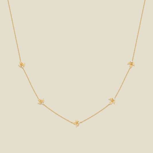 December CZ Birth Flower Station Necklace