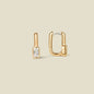 Ember Baguette Drop Hoop Earring