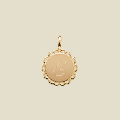 Engravable Ornate Circle Charm