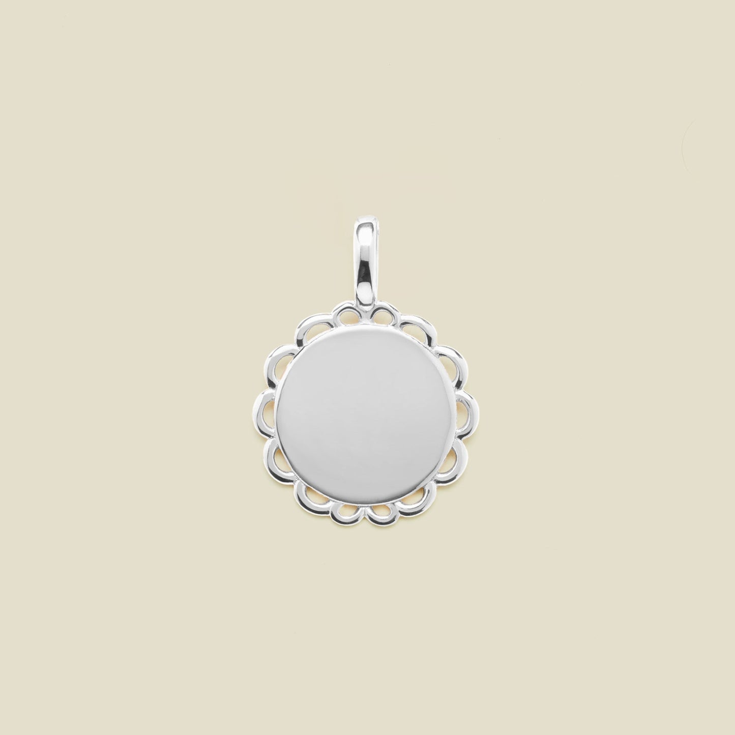 Engravable Ornate Circle Charm