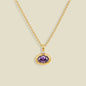 February Oval Birthstone Charm Necklace
