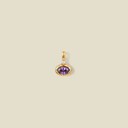 February Oval Birthstone Charm