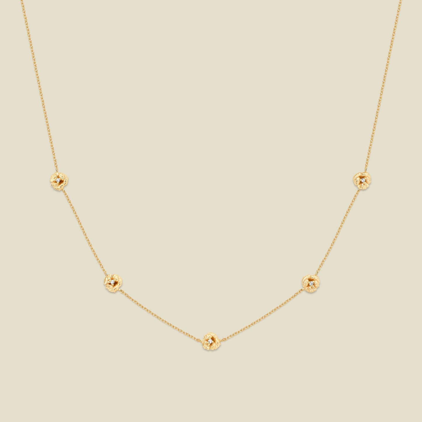 February CZ Birth Flower Station Necklace