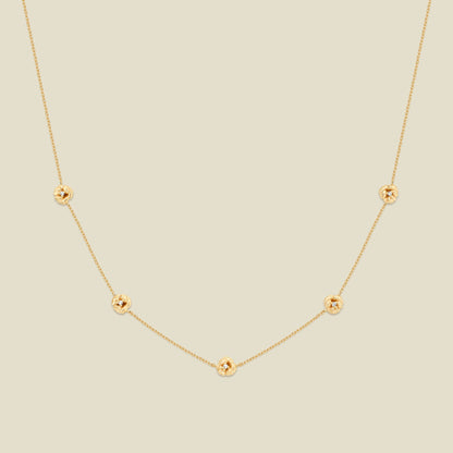 February CZ Birth Flower Station Necklace