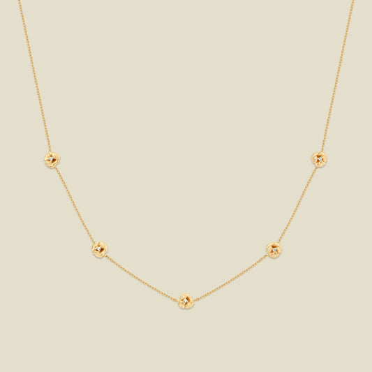 February CZ Birth Flower Station Necklace