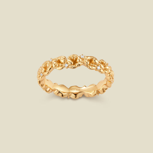 February CZ Birth Flower Eternity Ring