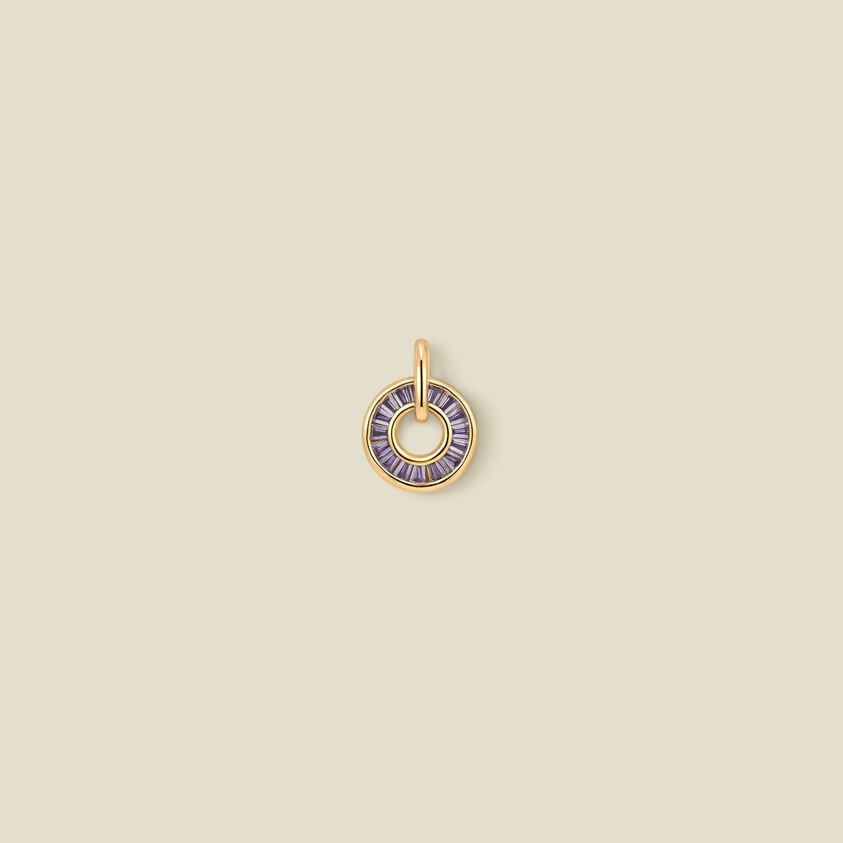 February Baguette Birthstone Charm
