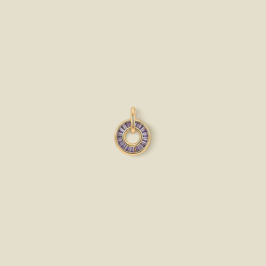 February Baguette Birthstone Charm