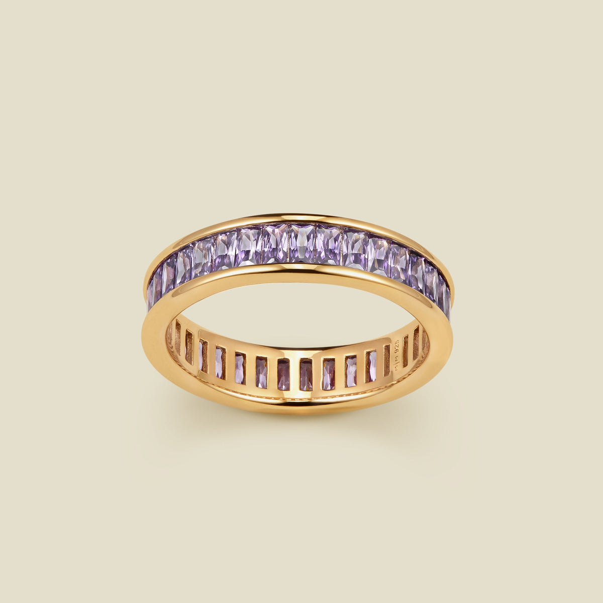February Baguette Birthstone Ring