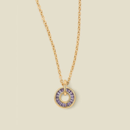 February Baguette Birthstone Necklace
