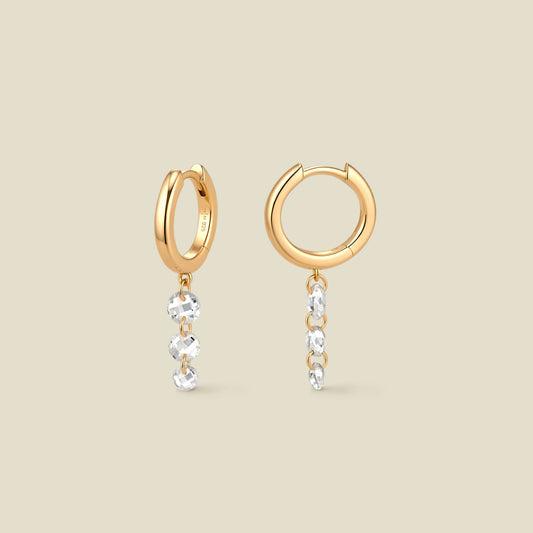 Dew Drop Floating Hoop Earrings