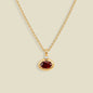 January Oval Birthstone Charm Necklace
