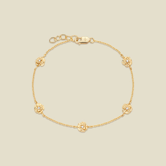 January CZ Birth Flower Station Bracelet